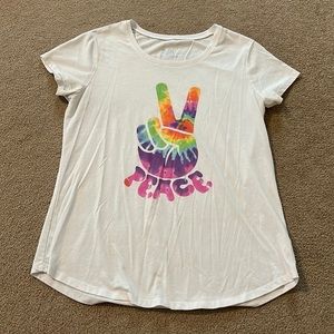 Justice white piece tie-dye T-shirt